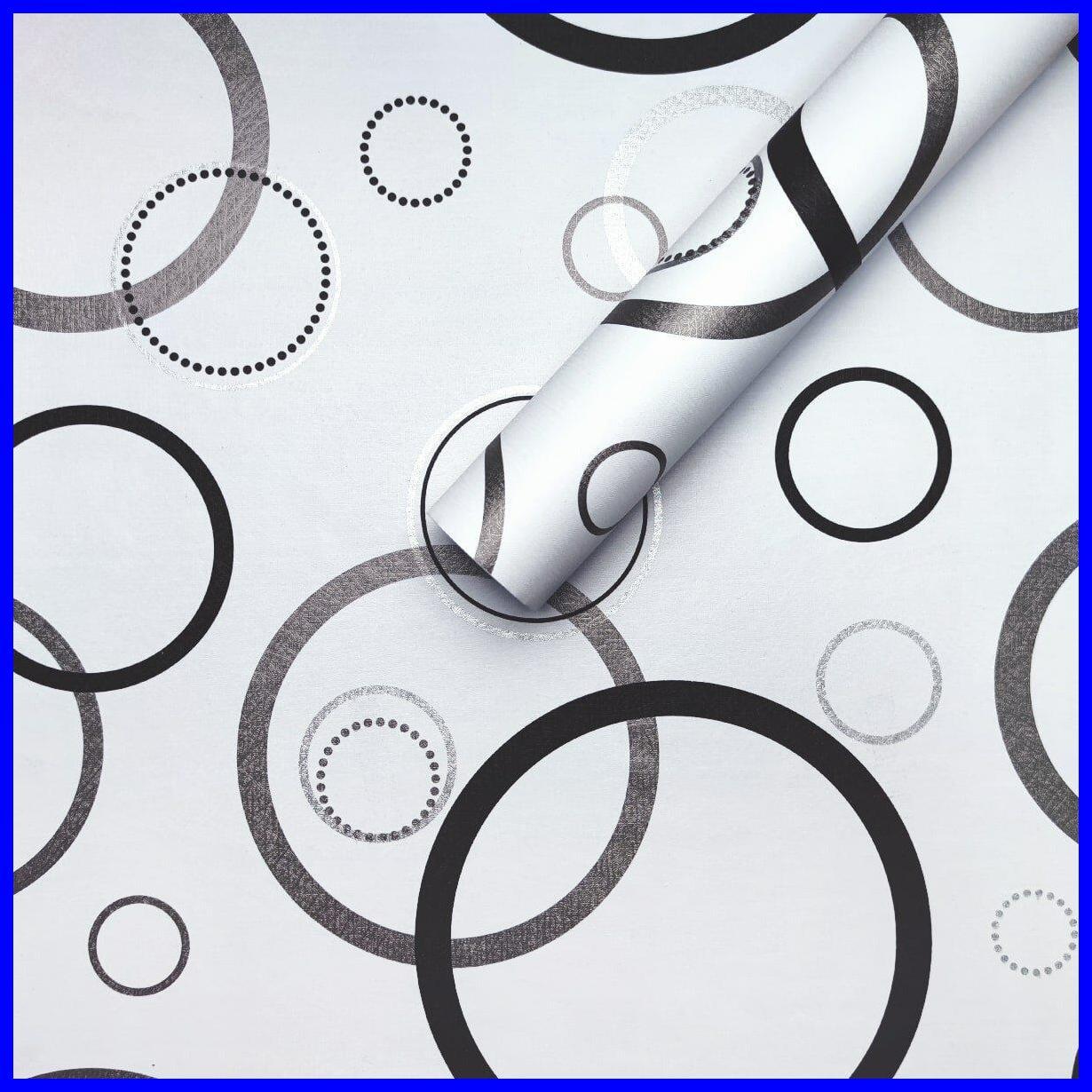 Самоклейна плівка срібні кола 0,45х10м для меблів декору інтер'єру оздоблення захист від пошкоджень ST1, фото 1