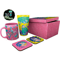 Подарунковий набір RICK AND MORTY cклянка, чашка та костери (Рік і Морті)