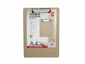 Планшет Deli 9226 коричневий А4 корковий з метал/кліпсою, фото 5