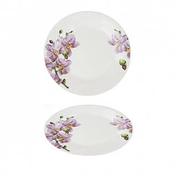 Тарілка дрібна "7" 180 мм фарфорова декор Орхідея Helios 4383