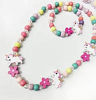 Дитячий набір прикрас із Єдиноріжком/ дитячі браслет та підвіска із Єдиноріжком