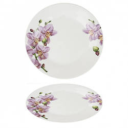Тарілка дрібна "8" 205 мм фарфорова декор Орхідея Helios 4386