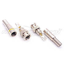 Роз'єм штекер BNC HQ під кабель із пружиною, Solder (пайка), фото 3