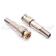 Роз'єм штекер BNC під кабель із пружиною, Solder