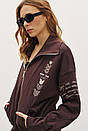 Жіноча кофта оверсайз з вишивкою на блискавці Rica Mare MKRM4251-2, фото 5