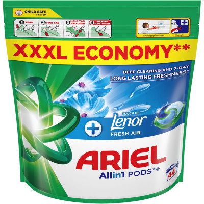 Капсули для прання Ariel Pods+ All-in-1 Touch of Lenor Дотик свіжого повітря Lenor 44 шт. (8700216765077), фото 1
