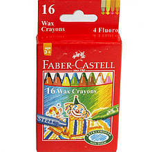 Олівці кольорові Faber_Castell 120050 16цветов 16шт 75мм віск (4флуор.цв)