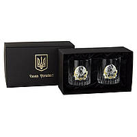 Набір для віскі "GENERAL" – 2 келихи 360 мл зі срібною емблемою, подарунок керівнику