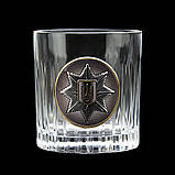 Кришталевий набір для віскі "Національна поліція" – 2 келихи 360 мл зі срібною емблемою, подарунок, фото 2