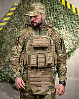 Плитоноска 4 точки скидання RAGNAROK мультикам, тактична плітоноска камуфляж,