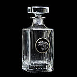 Набір для віскі "Goldfish" – графін 850 мл + 6 келихів, срібна рибка, кришталь з платиною, фото 2