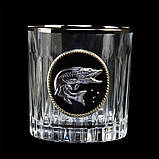 Набір для віскі "Goldfish" – графін 850 мл + 6 келихів, срібна рибка, кришталь з платиною, фото 5