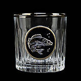 Набір для віскі "Goldfish" – графін 850 мл + 6 келихів, срібна рибка, кришталь з платиною, фото 6