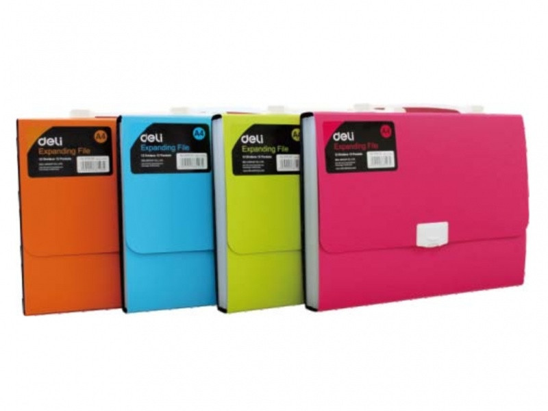 Портфель Deli 38125 мікс 7отд А4 на замку Неон