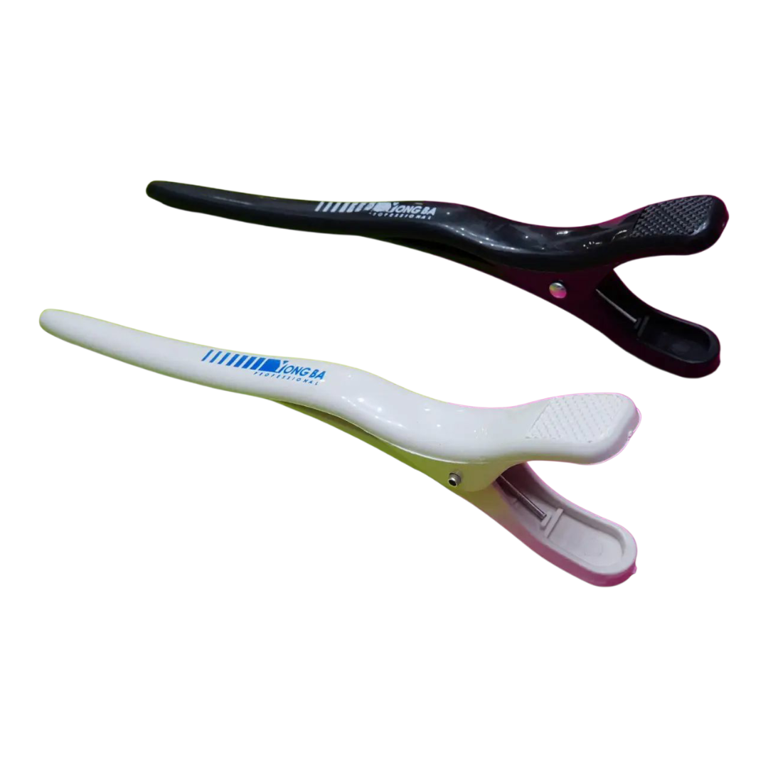 Набір Професійних Затискачів JONG BA (2 шт) – 12 см, Чорний/Білий, для стрижки та секціонування. Арт.: 126797, фото 1