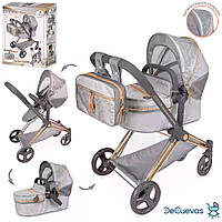 Коляска для ляльки трансформер 3в1 DeCuevas 81777 із сумкою