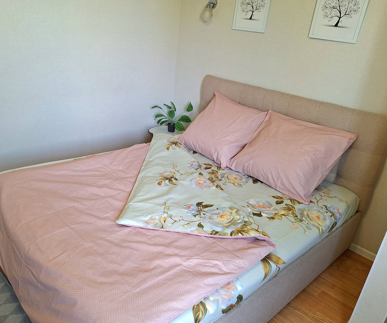 Постільна білизна Ранфорс 01, двоспальна 175х220 см, на кнопках