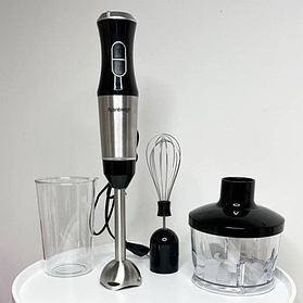 Блендер Rainberg 4в1 1200 Вт — занурювальний блендер з чашею-подрібнювачем, вінчиком і мірним стаканом