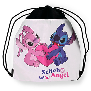 Рюкзак для форми з фізкультури Стіч 35 см, сумка-мішок для спортивної форми та взуття