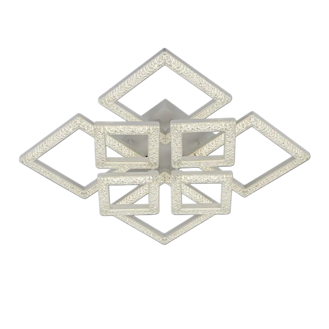 Стельова LED люстра 176W з пультом Interees на вісім акрилових плафонів 3000-6000К біла IP20 2188-4+4C