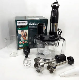 Блендер Rainberg 7в1 1200 Вт — універсальний блендер для подрібнення овочів, фруктів, смузі, м'яса та горіхів
