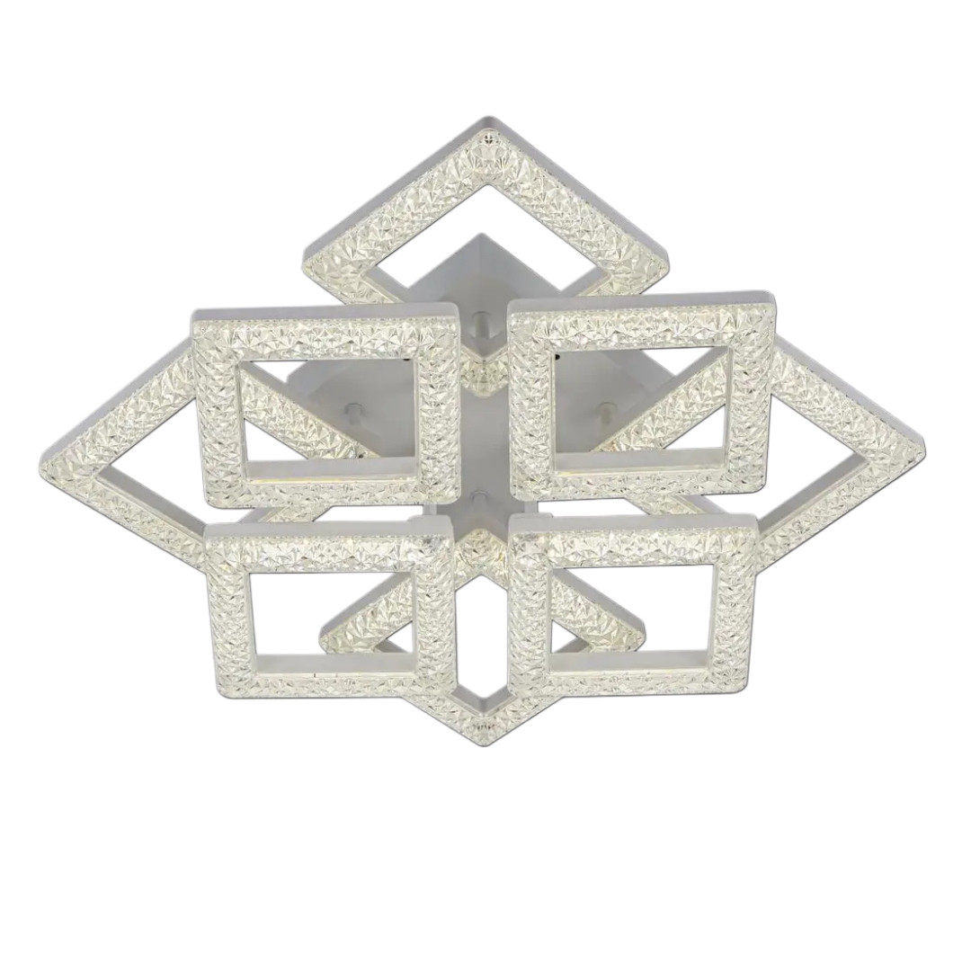 Стельова LED люстра 128W з пультом Interees з металевим каркасом 3000-6000К біла IP20 V 2183-4+4C WH