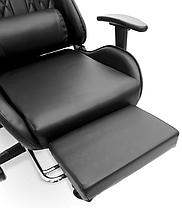 Геймерське комп'ютерне крісло з масажером, ергономічними подушками та підставкою для ніг, Чорний (G901), фото 3