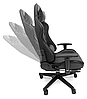 Геймерське комп'ютерне крісло з масажером, ергономічними подушками та підставкою для ніг, Чорний (G901), фото 6