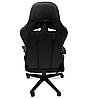 Геймерське комп'ютерне крісло з масажером, ергономічними подушками та підставкою для ніг, Чорний (G901), фото 7