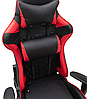 Геймерське комп'ютерне крісло з масажером, ергономічними подушками та підставкою для ніг, Чорний/Червоний (G899), фото 7