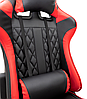 Геймерське комп'ютерне крісло з масажером, ергономічними подушками та підставкою для ніг, Чорний/Червоний (G899), фото 8