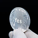 Сувенірна монета прийняття рішень YES/NO 3802 (срібна), фото 2