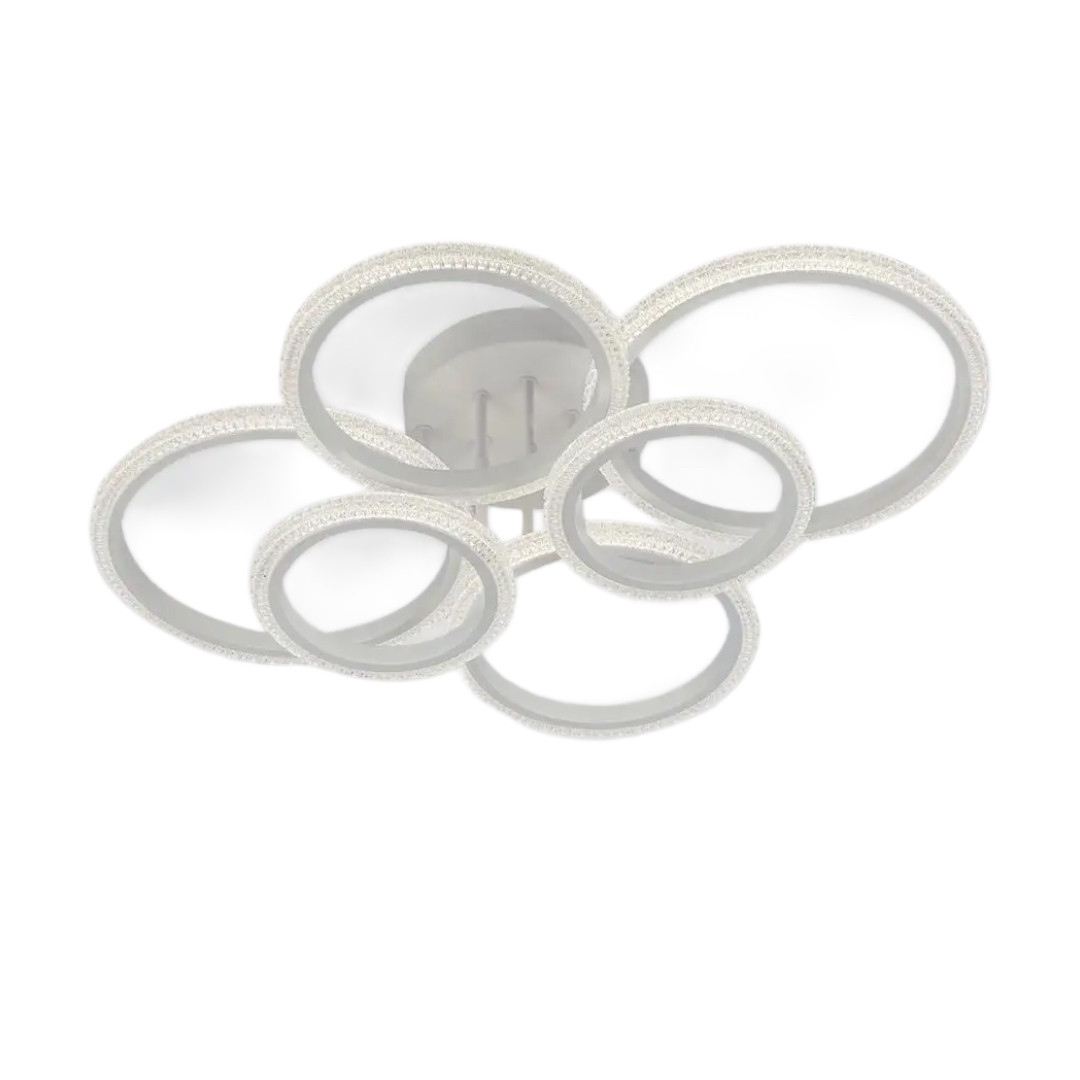 Стельова LED люстра 120W з пультом Interees на шість плафонів 3000-6000К біла IP20 C9011-2+2+2