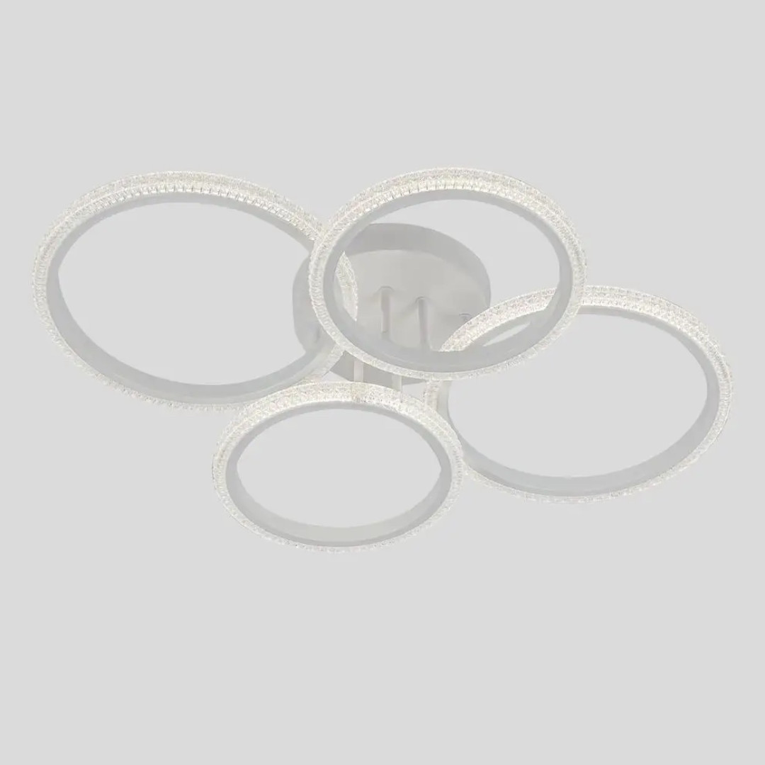 Стельова LED люстра 92W з пультом Interees з металевим каркасом 3000-6000К біла IP20 C9010-2+2