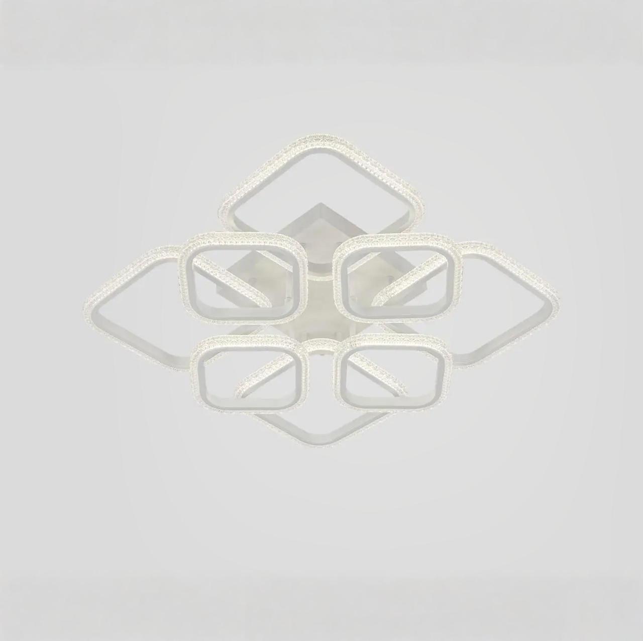 Стельова LED люстра 160W з пультом Interees з акриловими плафонами 3000-6000К біла IP20 C9003-4+4