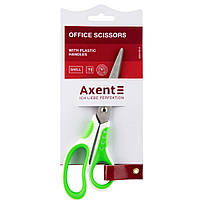 6304-09-А Ножиці Shell, 18 см, з прогумованими ручками, біло-салатові.