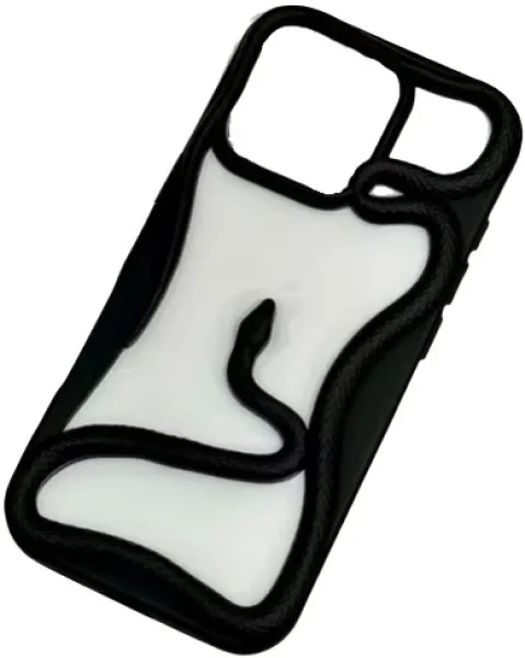 Чохол-накладка Infinity Silicone CaseFashion 3D Snake для Apple iPhone 13 Black, фото 1