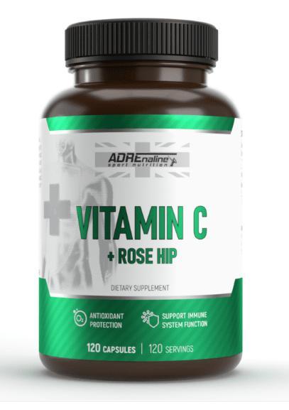 Витамін С Adrenaline Sport Nutrition Vitamin C + Rose HIP 120 капсул, фото 1