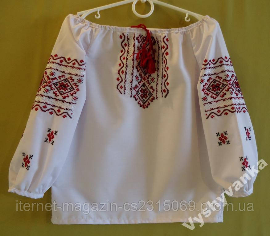 Вишиванка для дівчинки (ручна вишивка), зростання 86-98 см