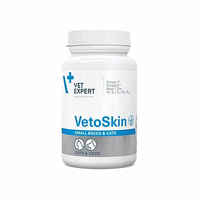 VetExpert VetoSkin Small – здоров'я шкіри та шерсті для собак малих порід і котів, 60 капс