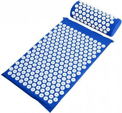 Килимок для акупунктурного масажу Acupressure Mat з подушкою Синій 194144