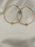 Золоті сережки кільця з кулькою