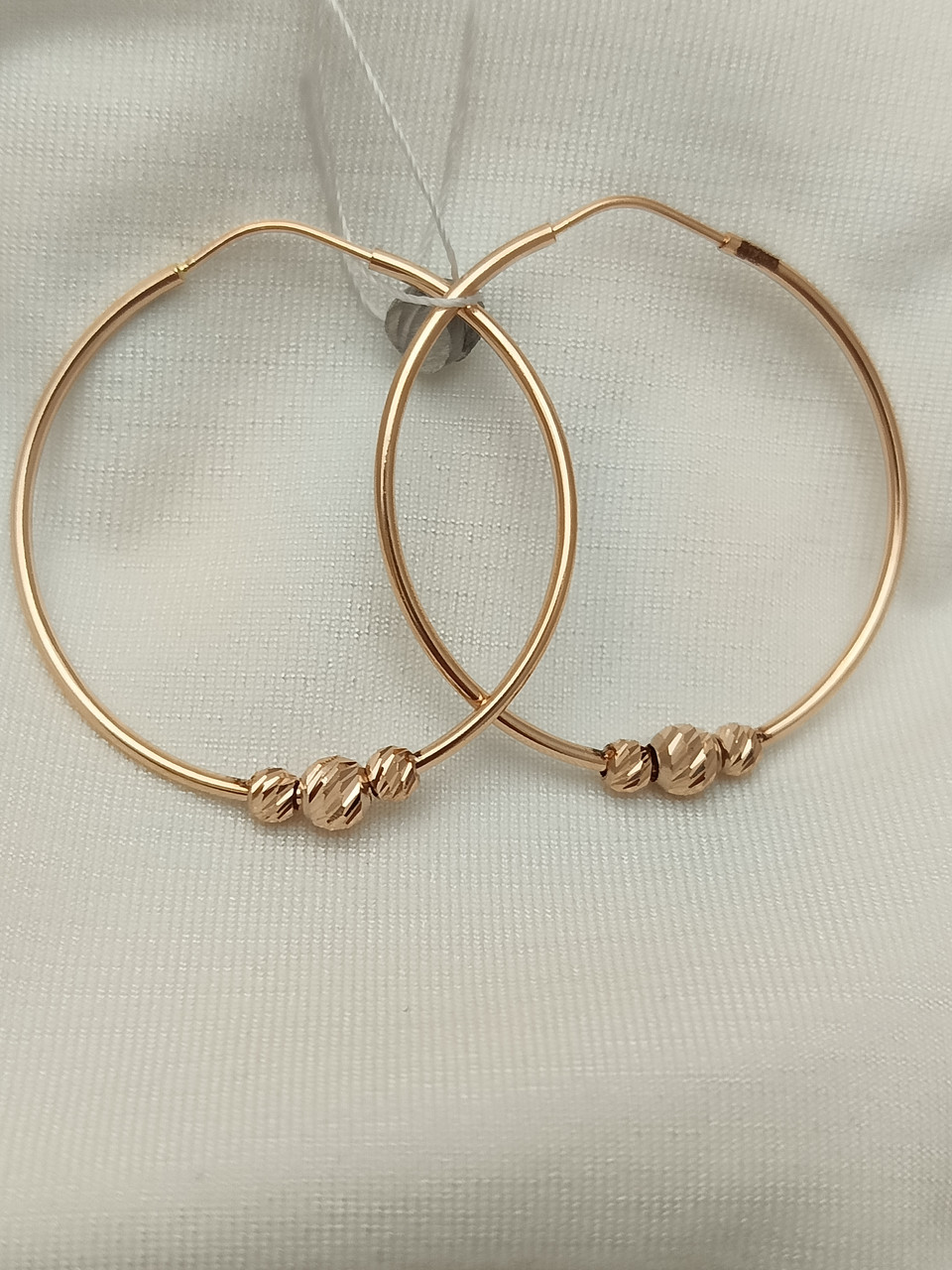 Золоті сережки кільця з кульками