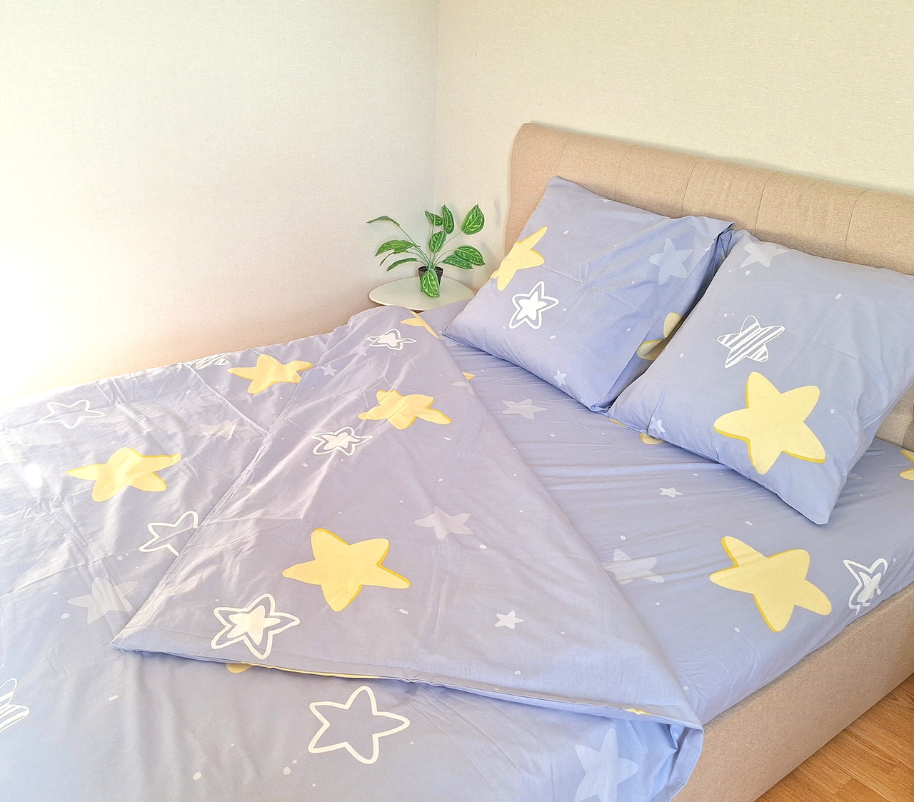 Комплект постільної білизни Сатин №с13 Полуторний на кнопках