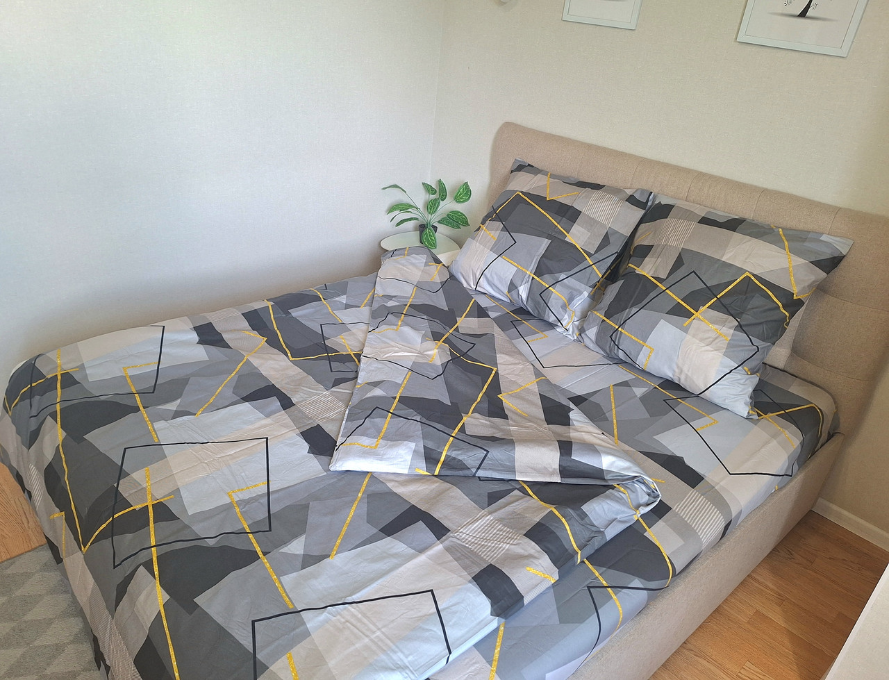 Комплект постільної білизни Сатин №с03 Подвійний на кнопках, фото 1