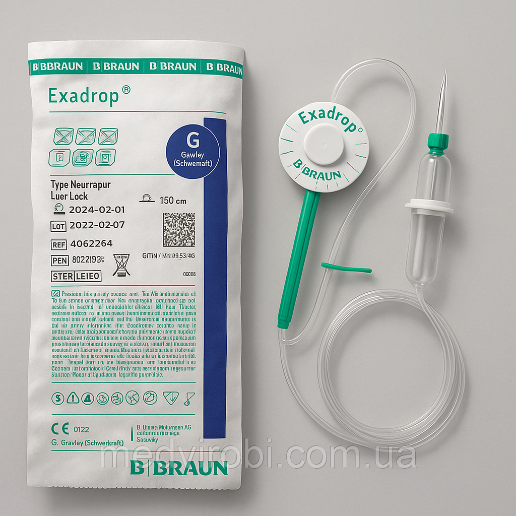 Система для в/в інфузії з регулятором швидкості Exadrop®, тип Нейтрапур, 150 cм, фото 1