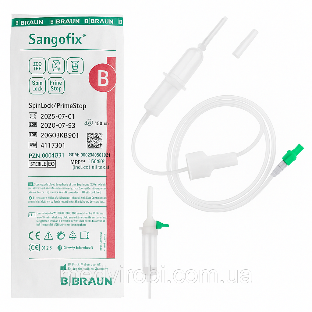 Система для переливання крові B. Braun Sangofix 150 см з фільтром, фото 1