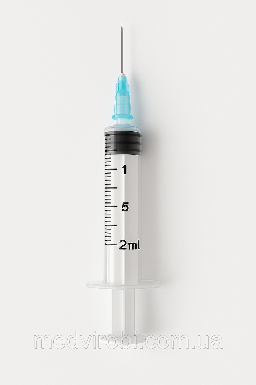 Шпpиц  2 мл  3-компонентний  (0,6 мм х 38 мм), фото 1