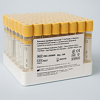 Вакуумні пробірки Vacusera 3,5 мл із гелем та активатором згортання (13x75 мм, золотиста кришка)