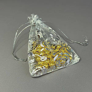 Мішечок подарунковий з органзи 9х12 см - білий